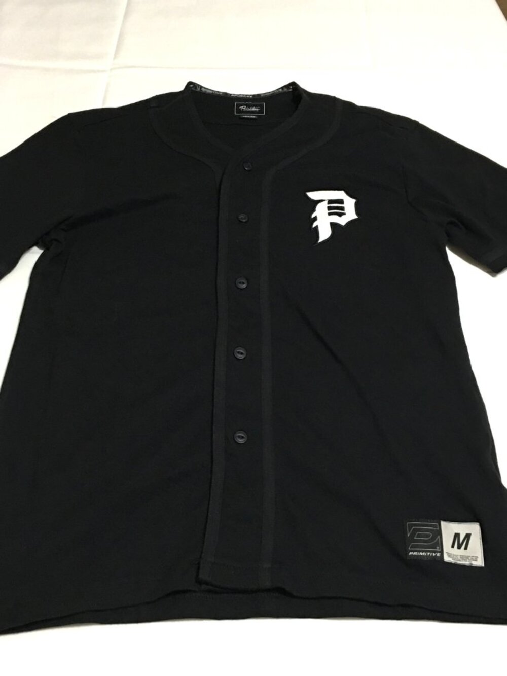 Primitive Skateboarding Mens Medium Black Baseball Jersey Streetwear